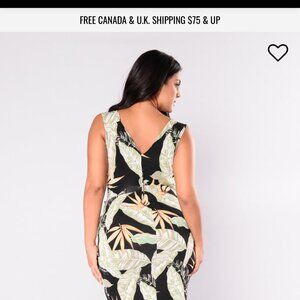 What Goes Around Dress Black Green Size